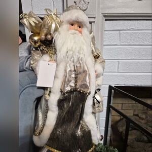 Elegant Gold Vintage Holiday Santa Lrg Treetopper Shelf Diier